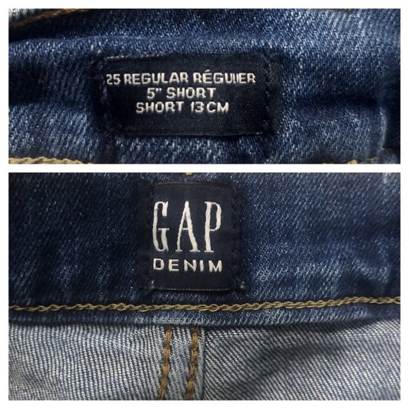 GAP 5" Distressed Denim 5 Pocket Jean Shorts Size 25 Lot of 2 Pairs - Picture 12 of 12